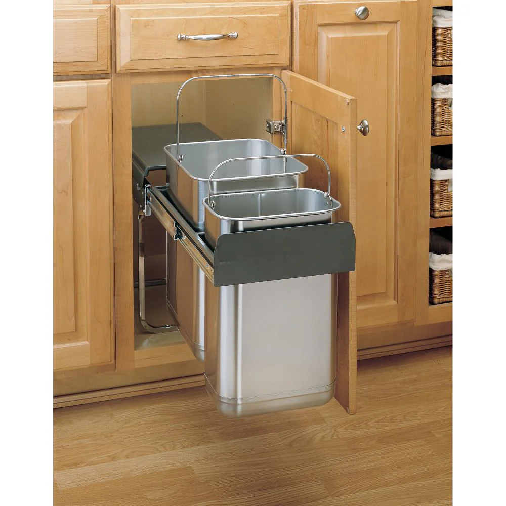 Rev-A-Shelf 8-Quart Plastic Pull Out Trash Can - Image 3