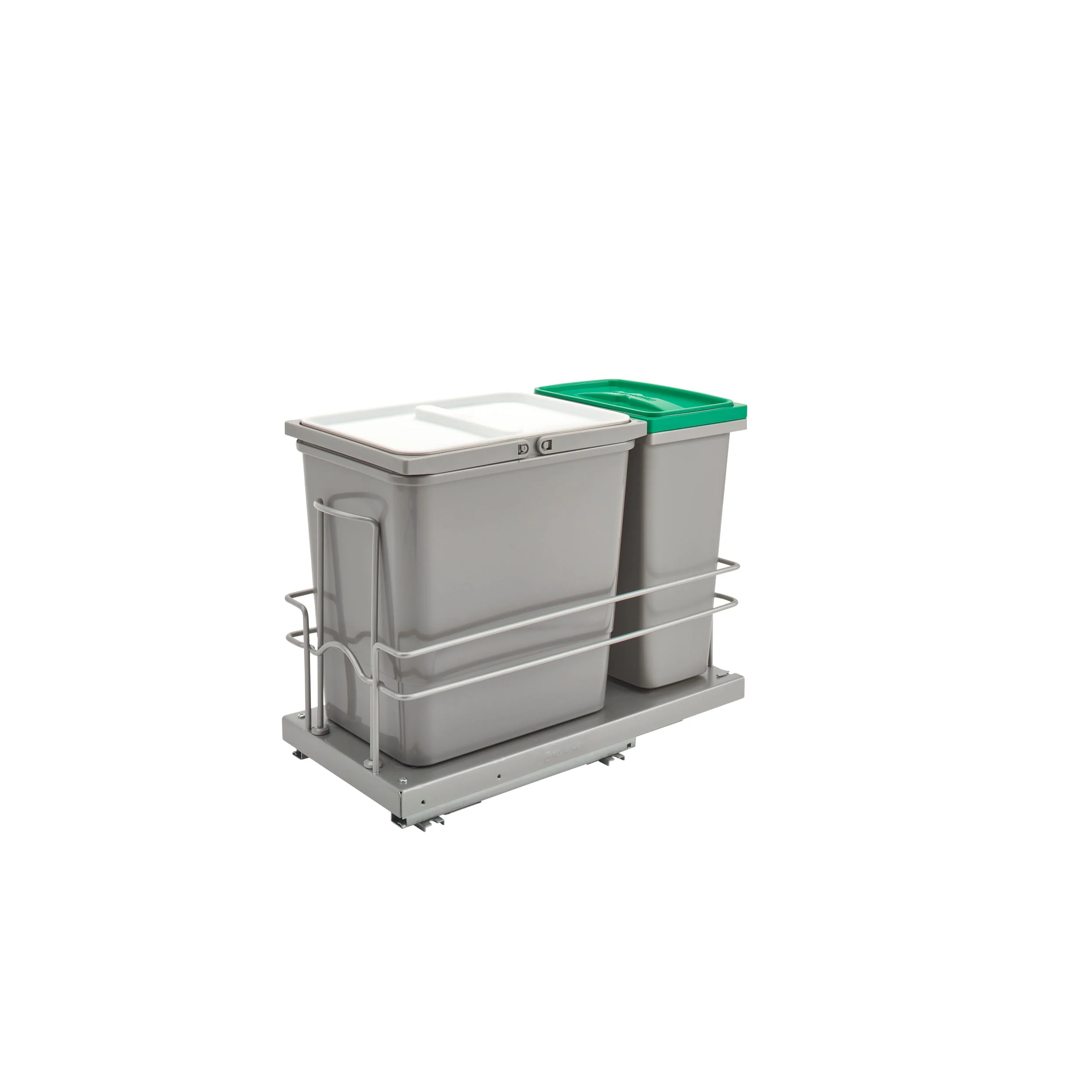Rev-A-Shelf 8-Quart Plastic Soft-Close Pull-Out Trash Can, 2-Bin