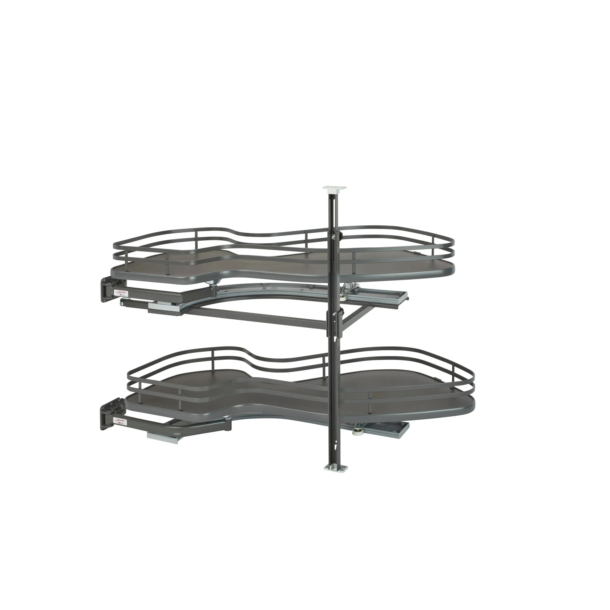 Rev-A-Shelf Cloud 33-in W x 24.5-in H 2-Tier Pull-Out Blind Corner Cabinet Organizer, Orion Gray