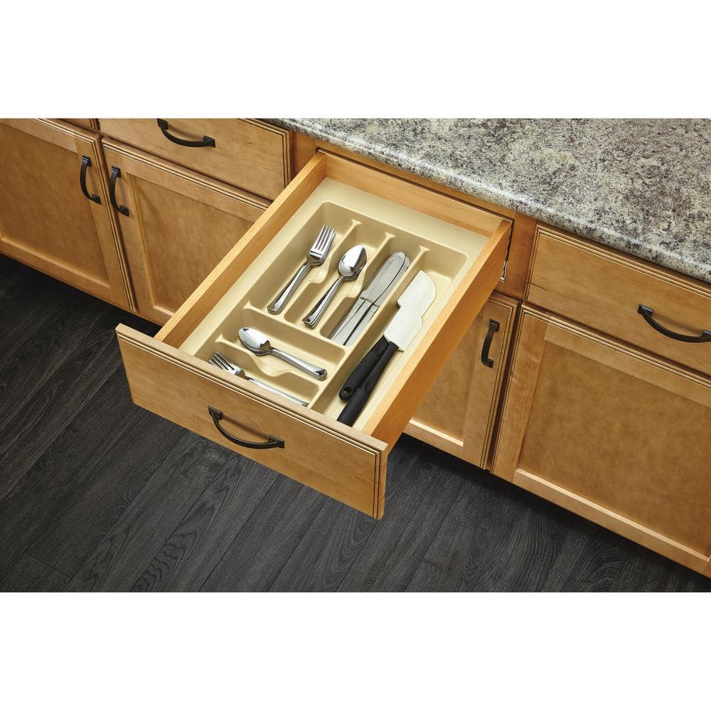 Rev-A-Shelf Medium Almond Cutlery Tray Drawer Insert, 14.25 in W x 21.25 in D (CT-2A-52) - Image 2