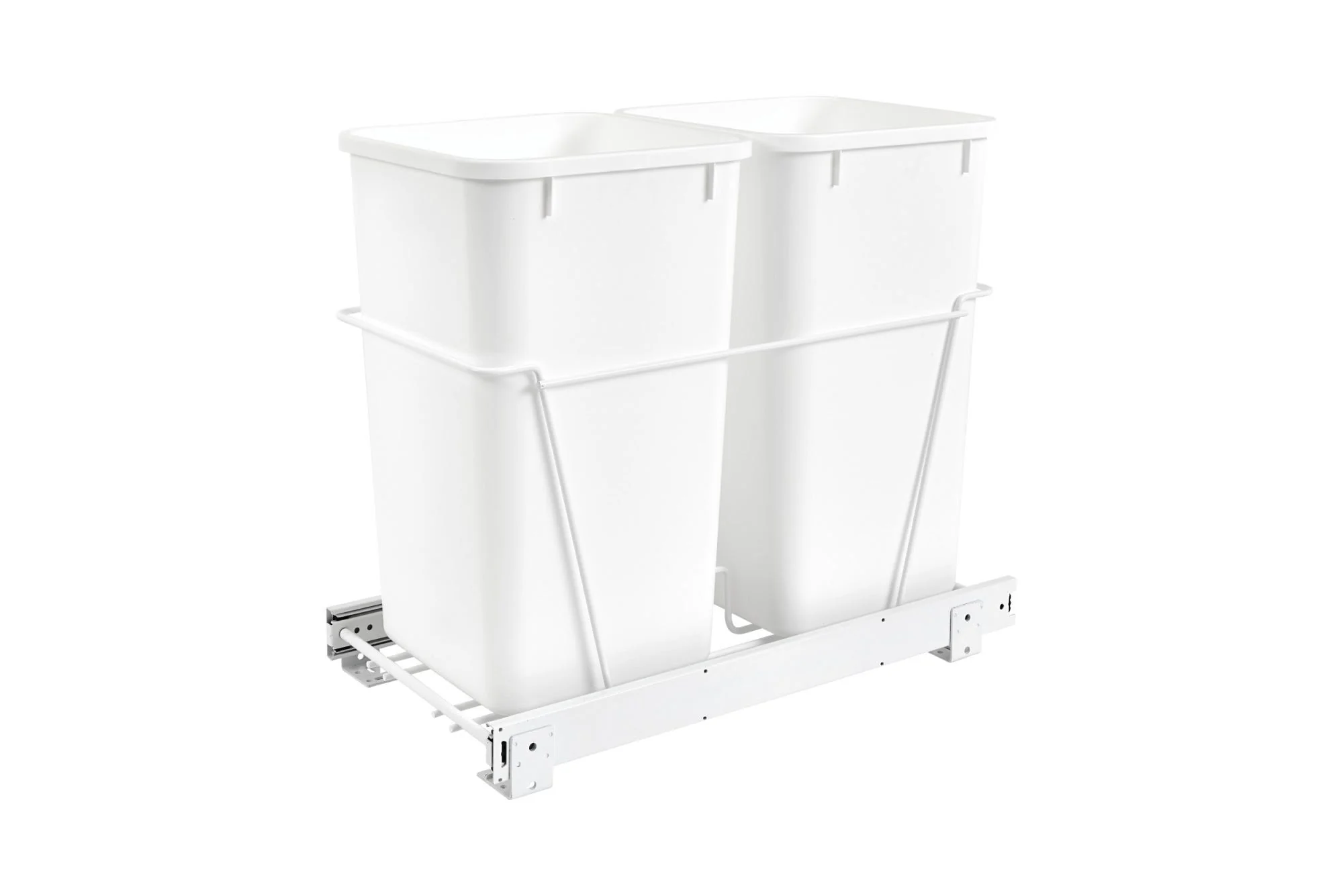 Rev-A-Shelf RV Series 35-Quart Dual Plastic Pull-Out Trash Can, Soft-Close, Bottom-Mount - Image 2