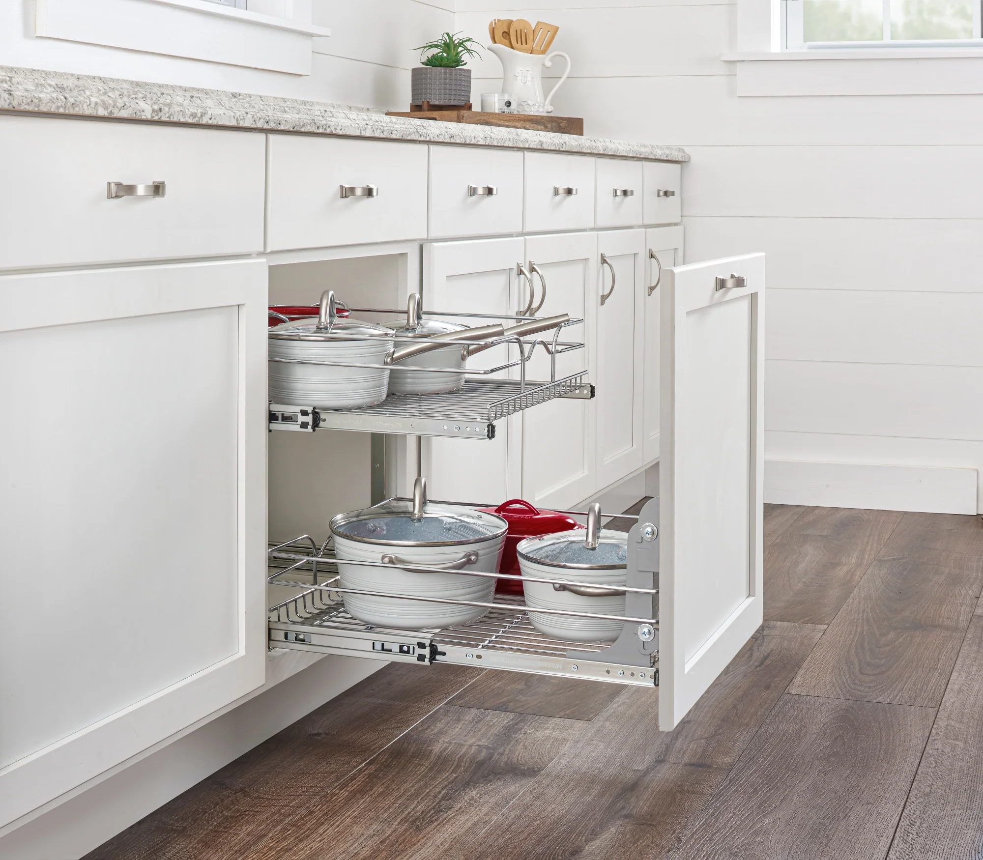 Rev-A-Shelf Two-Tier Pull-Out Baskets, 17.75-in W x 19-in H x 22-in D, Chrome, Soft-Close - Image 7