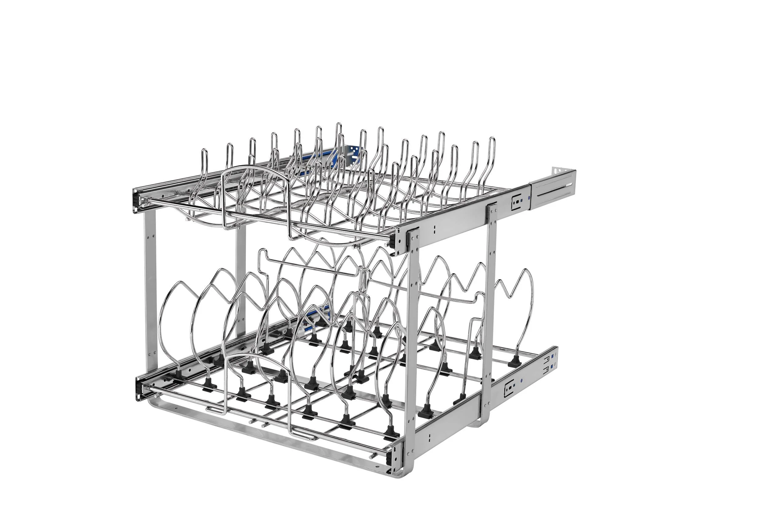 Rev-A-Shelf Two-Tier Pull-Out Baskets, 20.75-in W x 18.12-in H x 22-in D, Soft-Close Chrome Metal Organizer