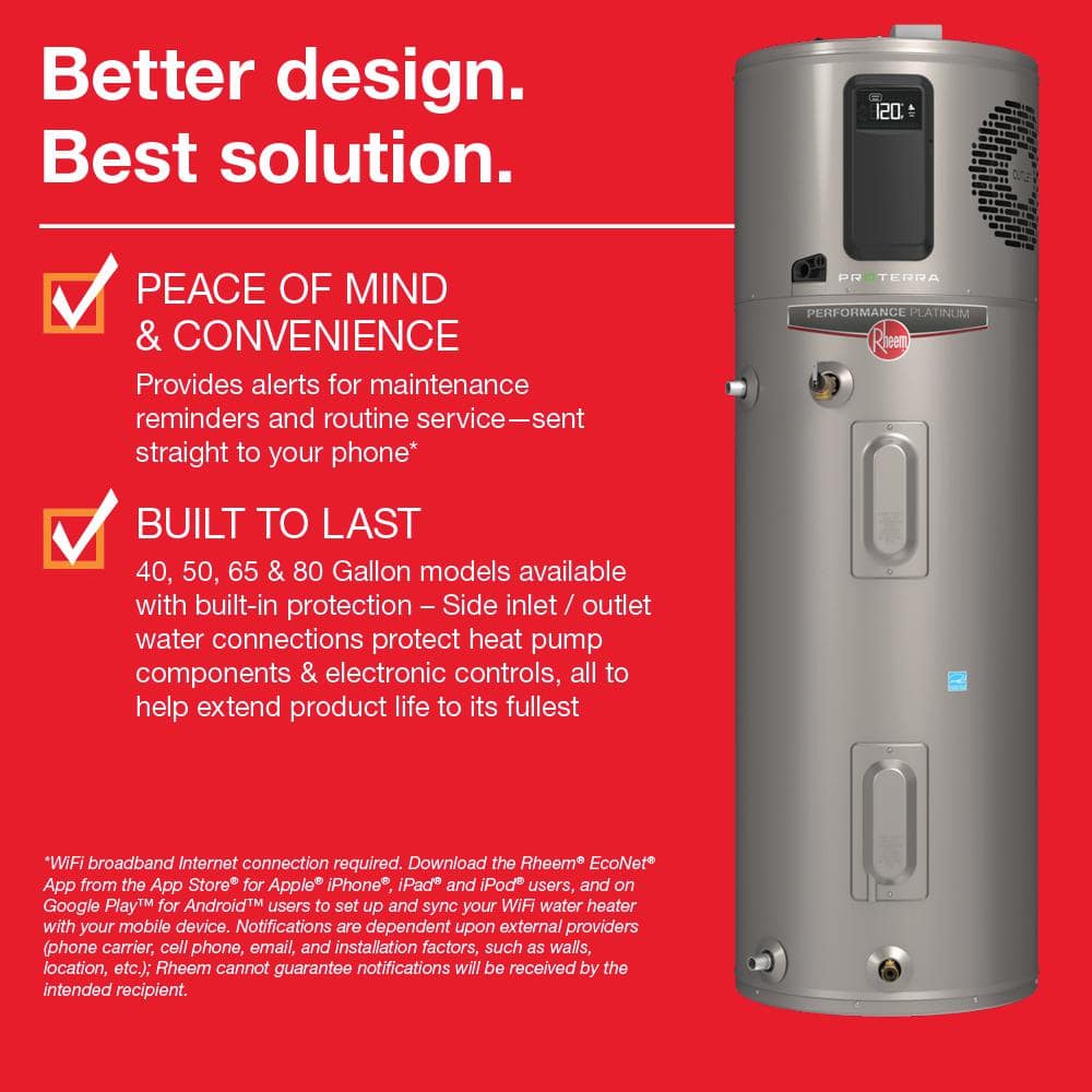 Rheem Performance Platinum 65-Gallon Hybrid Electric Heat Pump Water Heater - Image 11