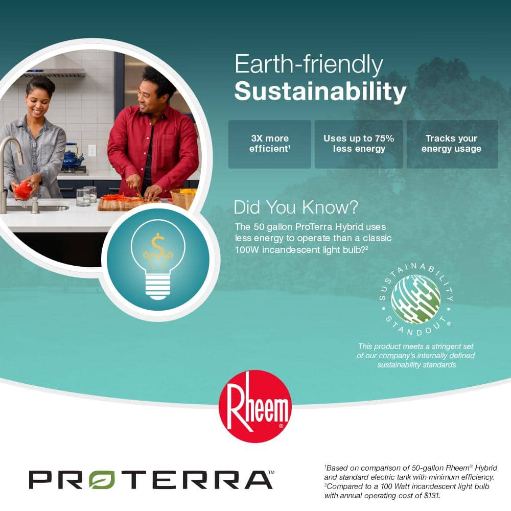 Rheem ProTerra 40 Gal. Smart Hybrid Heat Pump Water Heater with Leak Detection & Auto Shutoff - Image 5