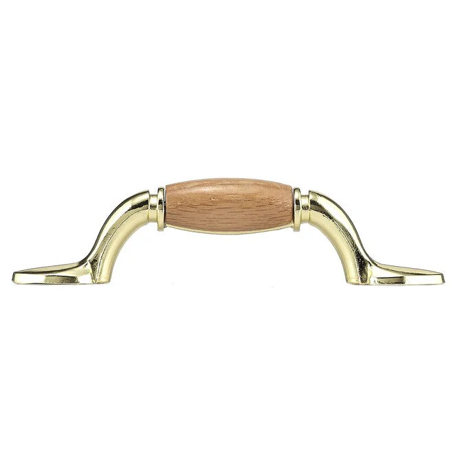 Richelieu 3-in Center to Center Oak and Brass Arch Handle Drawer Pull - Image 3