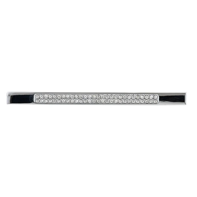 Richelieu Merritt (96mm) Center to Center Chrome and Crystal Rectangular Handle Drawer Pull - Image 2