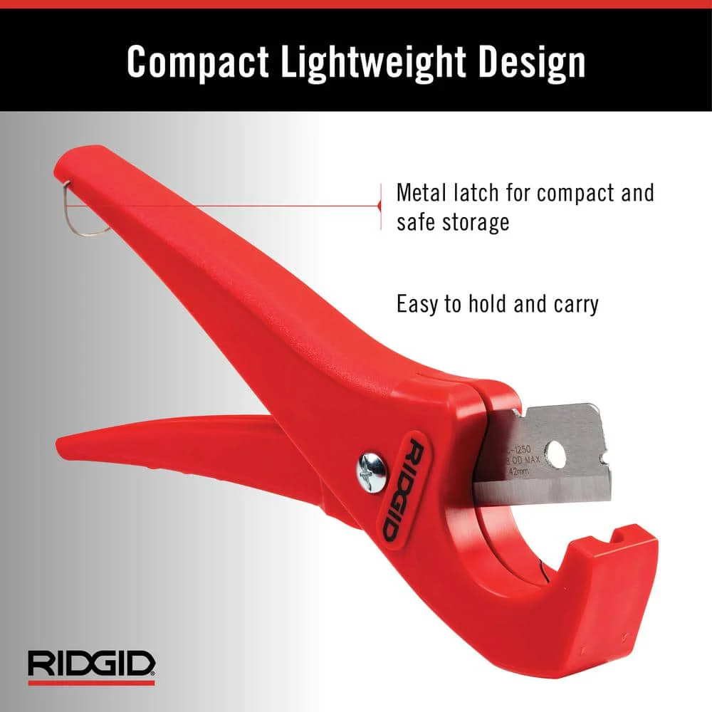 RIDGID 1/8 in. to 1-5/8 in. PC-1250 Single-Stroke Plastic Pipe & Tubing Cutter - Image 6
