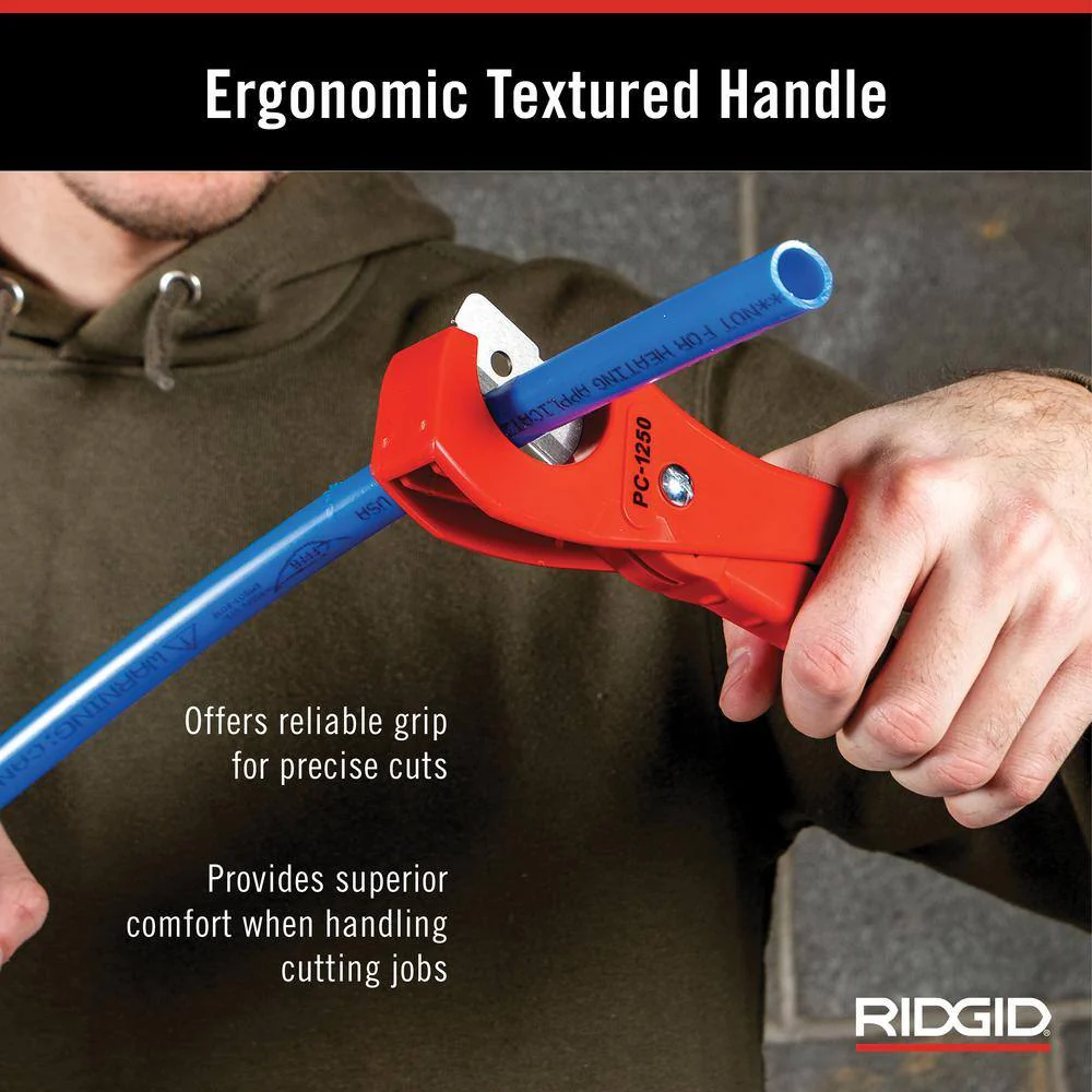 RIDGID 1/8 in. to 1-5/8 in. PC-1250 Single-Stroke Plastic Pipe & Tubing Cutter - Image 7