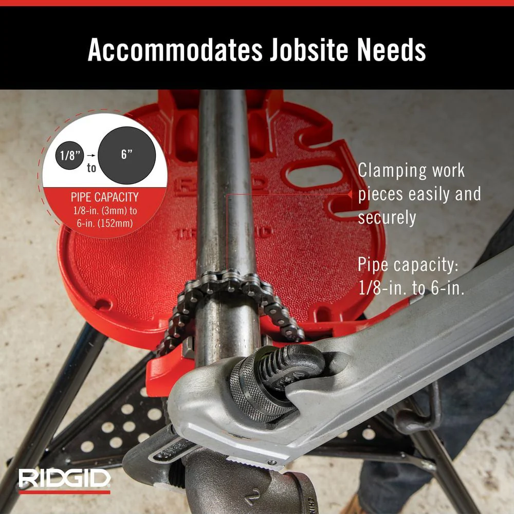 RIDGID 1/8 in. to 6 in. Model 460-6 Portable TriStand Chain Vise - Image 3