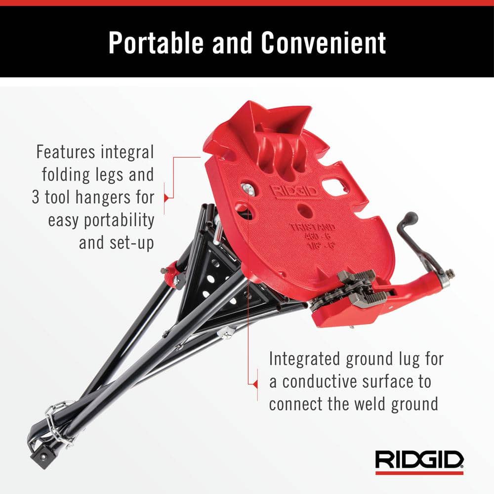 RIDGID 1/8 in. to 6 in. Model 460-6 Portable TriStand Chain Vise - Image 6