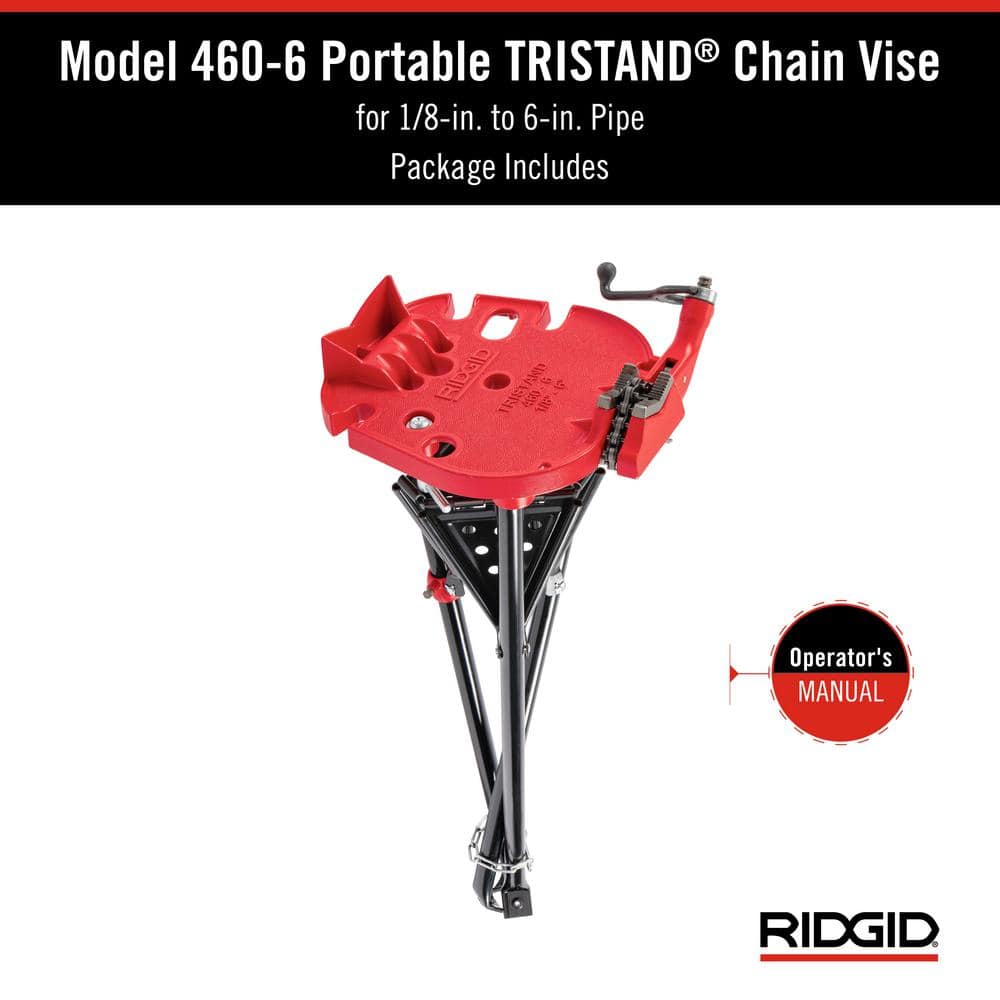 RIDGID 1/8 in. to 6 in. Model 460-6 Portable TriStand Chain Vise - Image 8