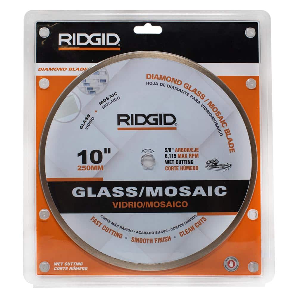 RIDGID 10 in. Glass/Mosaic Diamond Tile Blade, 5/8 in. Arbor (HD-GT10P) - Image 4
