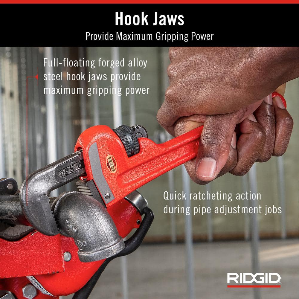 RIDGID 10 in. Heavy-Duty Straight Pipe Wrench, 1-1/2 in. Capacity - Image 5