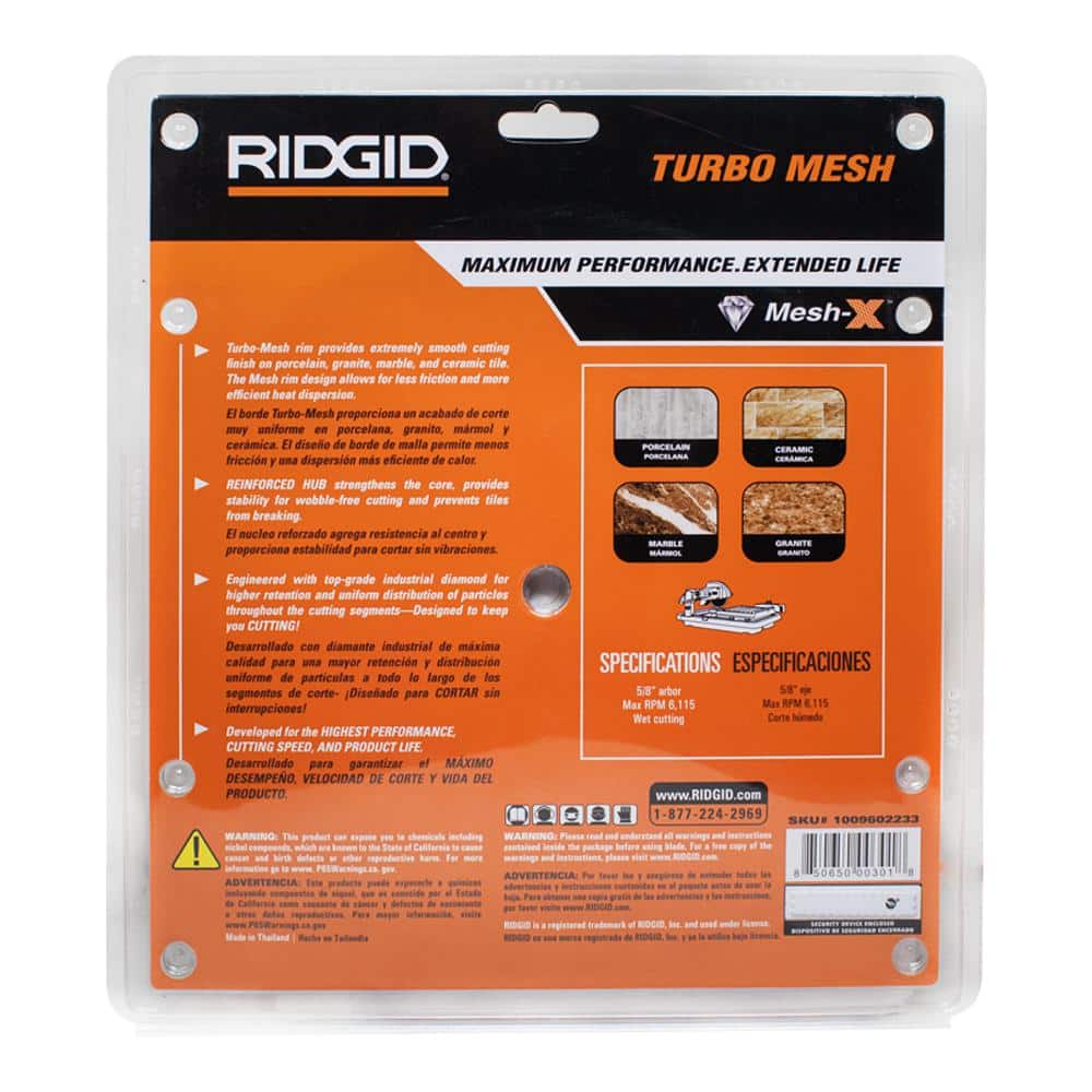 RIDGID 10 in. Mesh Rim Diamond Blade - Image 7