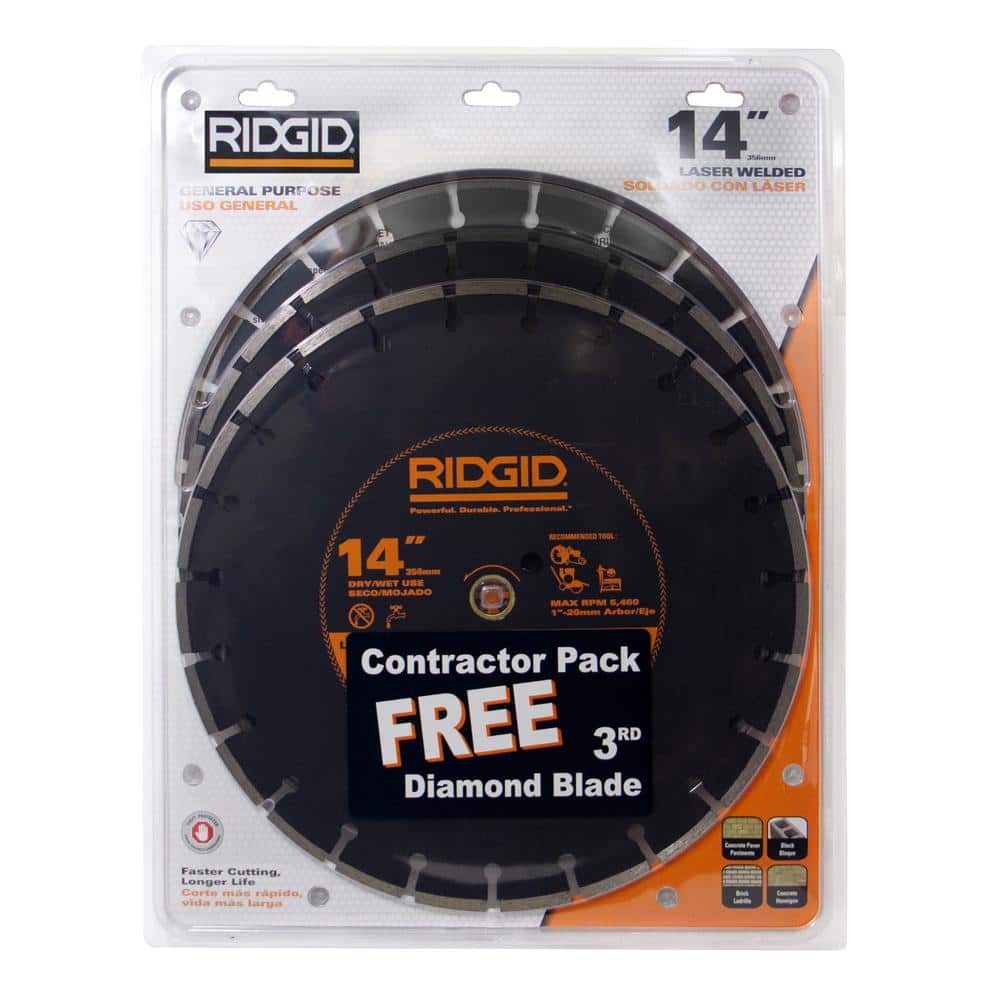 RIDGID 14 in. Diamond Blade (3-Pack) - Image 4