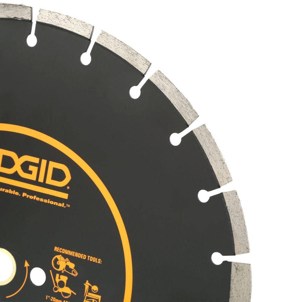 RIDGID 14 in. Dual-Purpose Walk-Behind Saw Diamond Blade, 1 in. Arbor with 20 mm Adapter - Image 2
