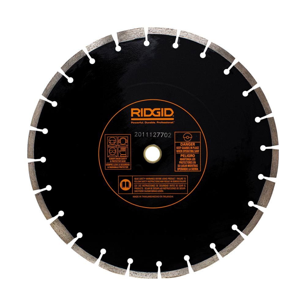 RIDGID 14 in. Dual-Purpose Walk-Behind Saw Diamond Blade, 1 in. Arbor with 20 mm Adapter - Image 4
