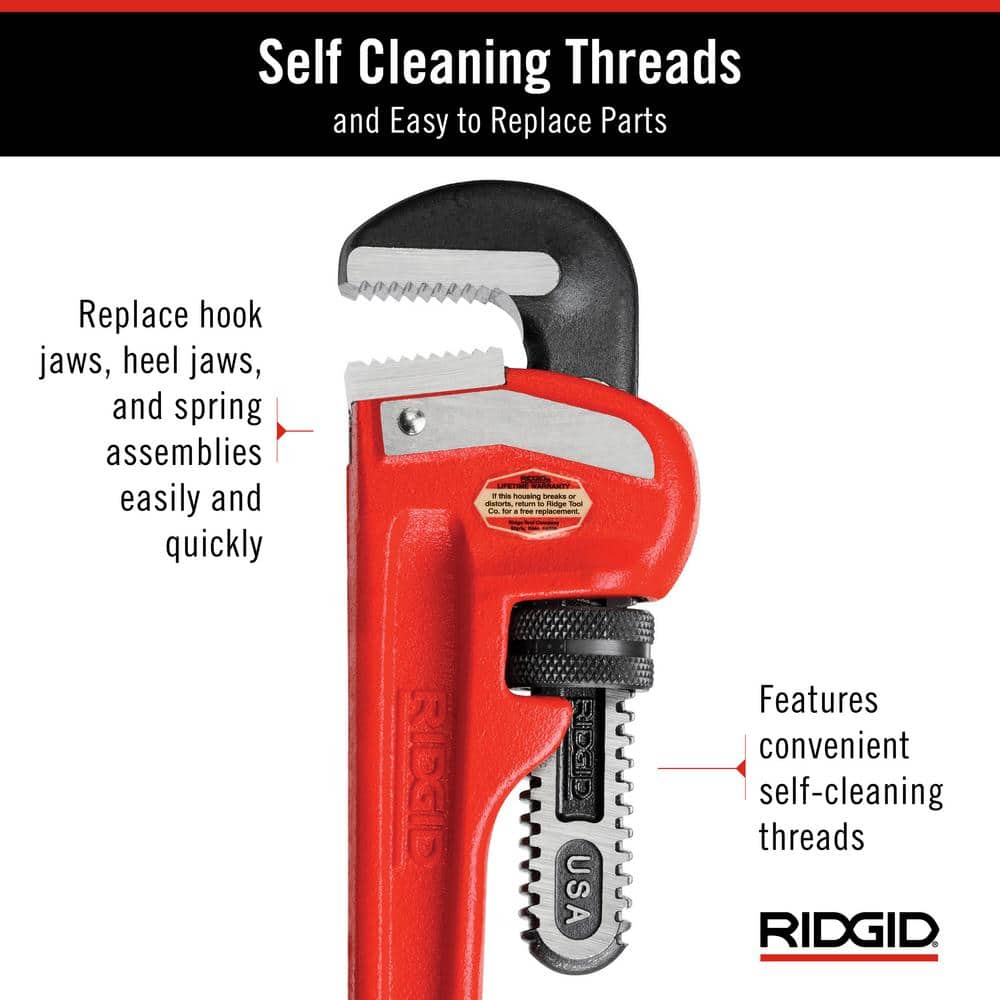 RIDGID 14 in. Heavy-Duty Straight Pipe Wrench - Image 6