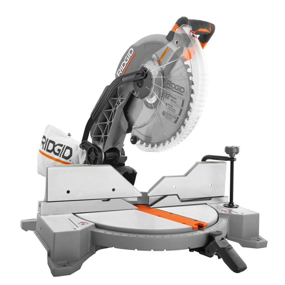 RIDGID 15 Amp Corded 12 in. Dual Bevel Miter Saw with LED + Universal Mobile Miter Saw Stand with Mounting Braces - Image 3