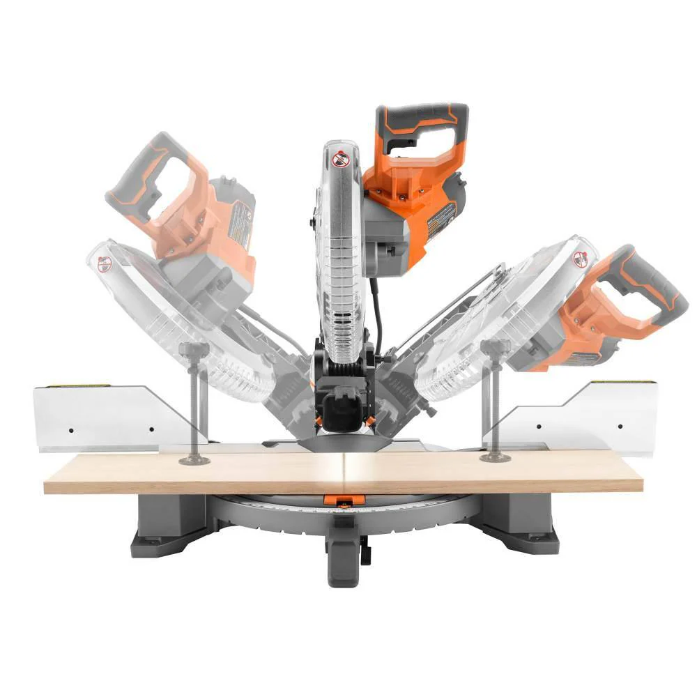 RIDGID 15 Amp Corded 12 in. Dual Bevel Miter Saw with LED + Universal Mobile Miter Saw Stand with Mounting Braces - Image 4