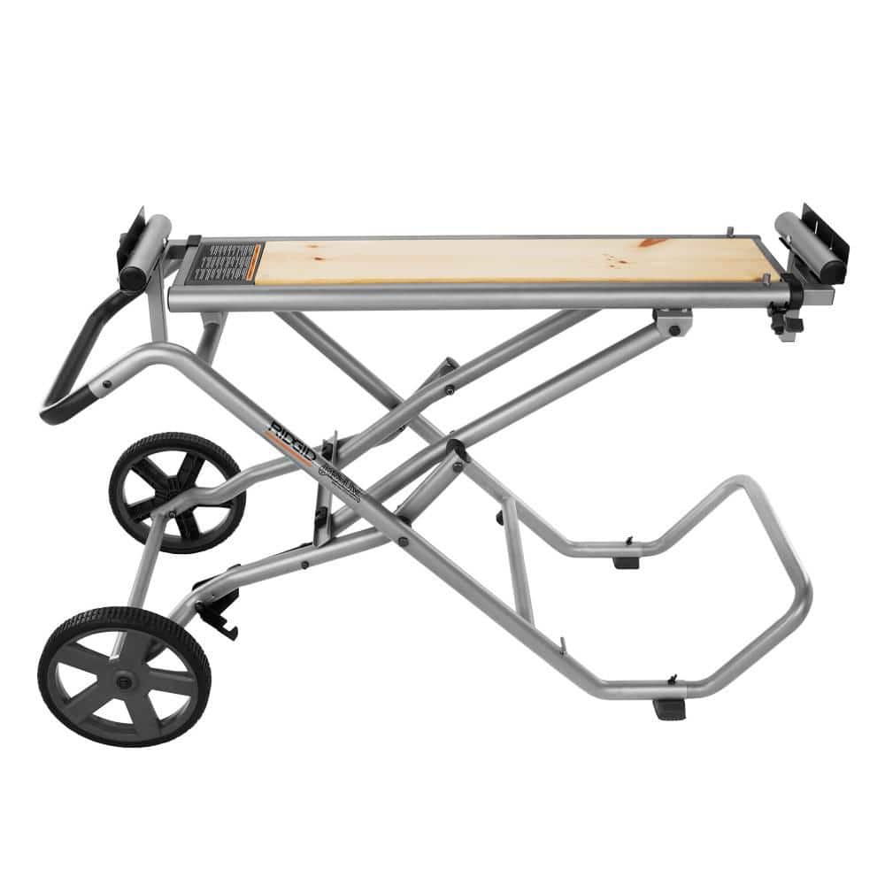 RIDGID 15 Amp Corded 12 in. Dual Bevel Miter Saw with LED + Universal Mobile Miter Saw Stand with Mounting Braces - Image 8