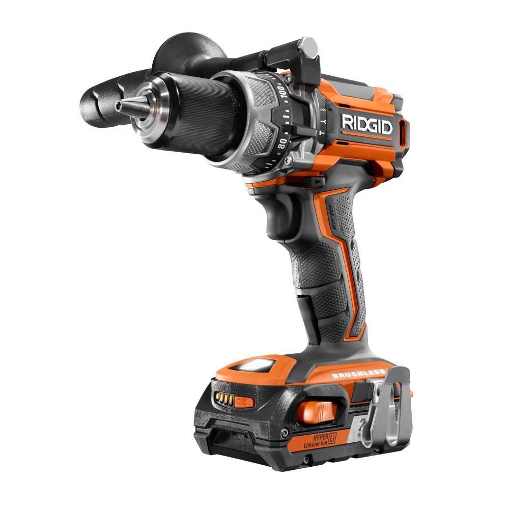 RIDGID 18-Volt Lithium-Ion Cordless Brushless 1/2 in. Compact Hammer Drill Kit with (2) 2.0 Ah Batteries, Charger and Bag - Image 6