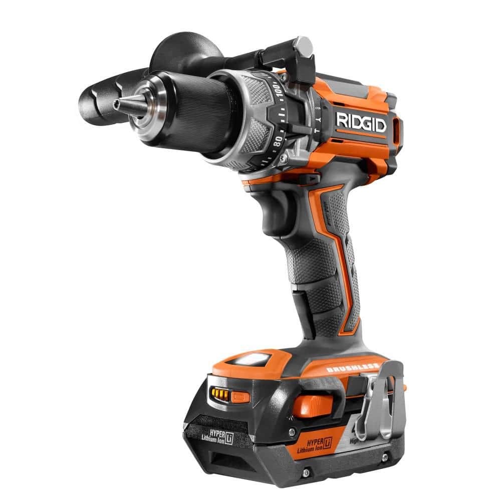 RIDGID 18-Volt Lithium-Ion Cordless Brushless Hammer Drill & Impact Driver Combo Kit with (2) 4.0Ah Batteries and Charger - Image 4