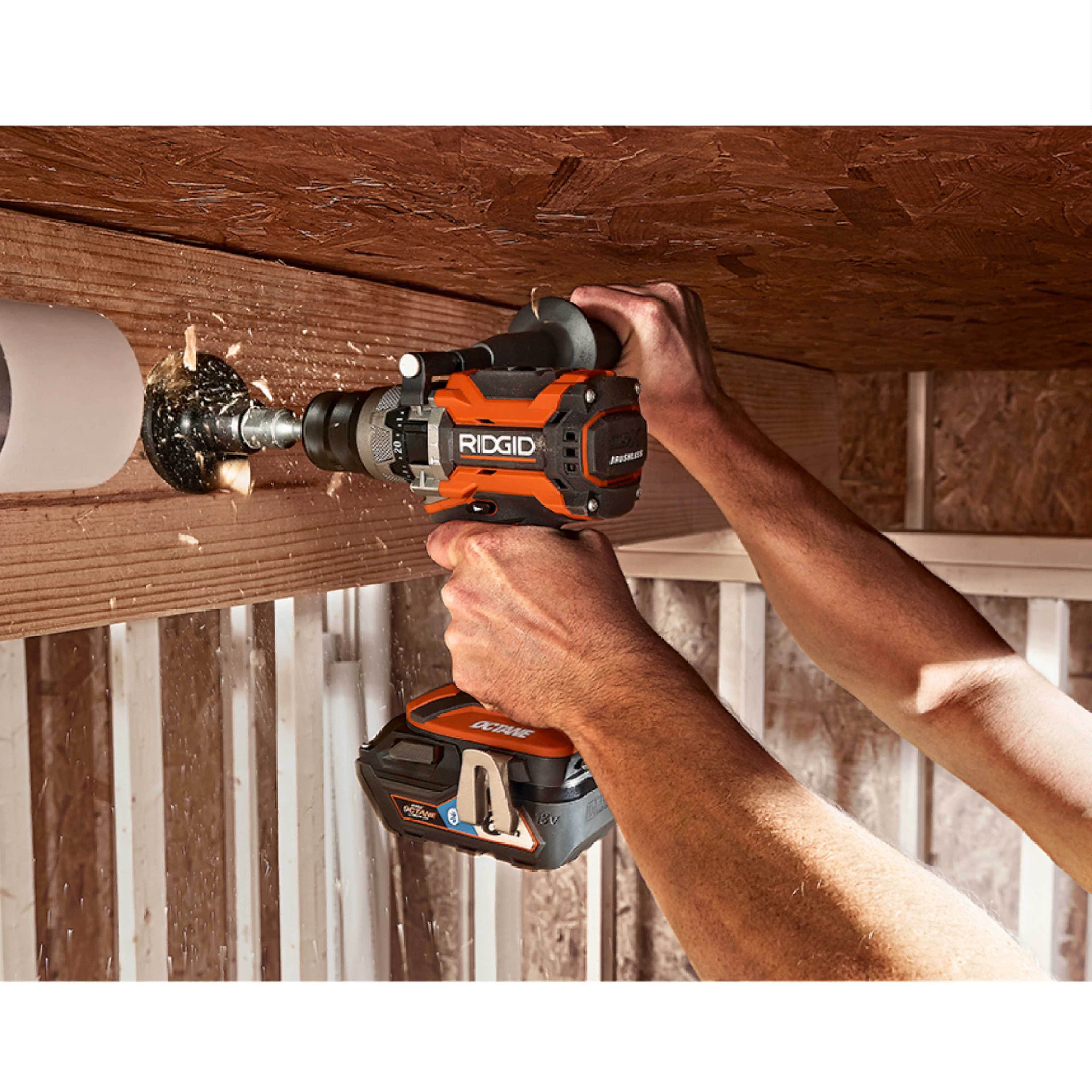 RIDGID 18-Volt OCTANE Cordless Brushless 1/2 in. Hammer Drill/Driver (Tool Only) - Image 6