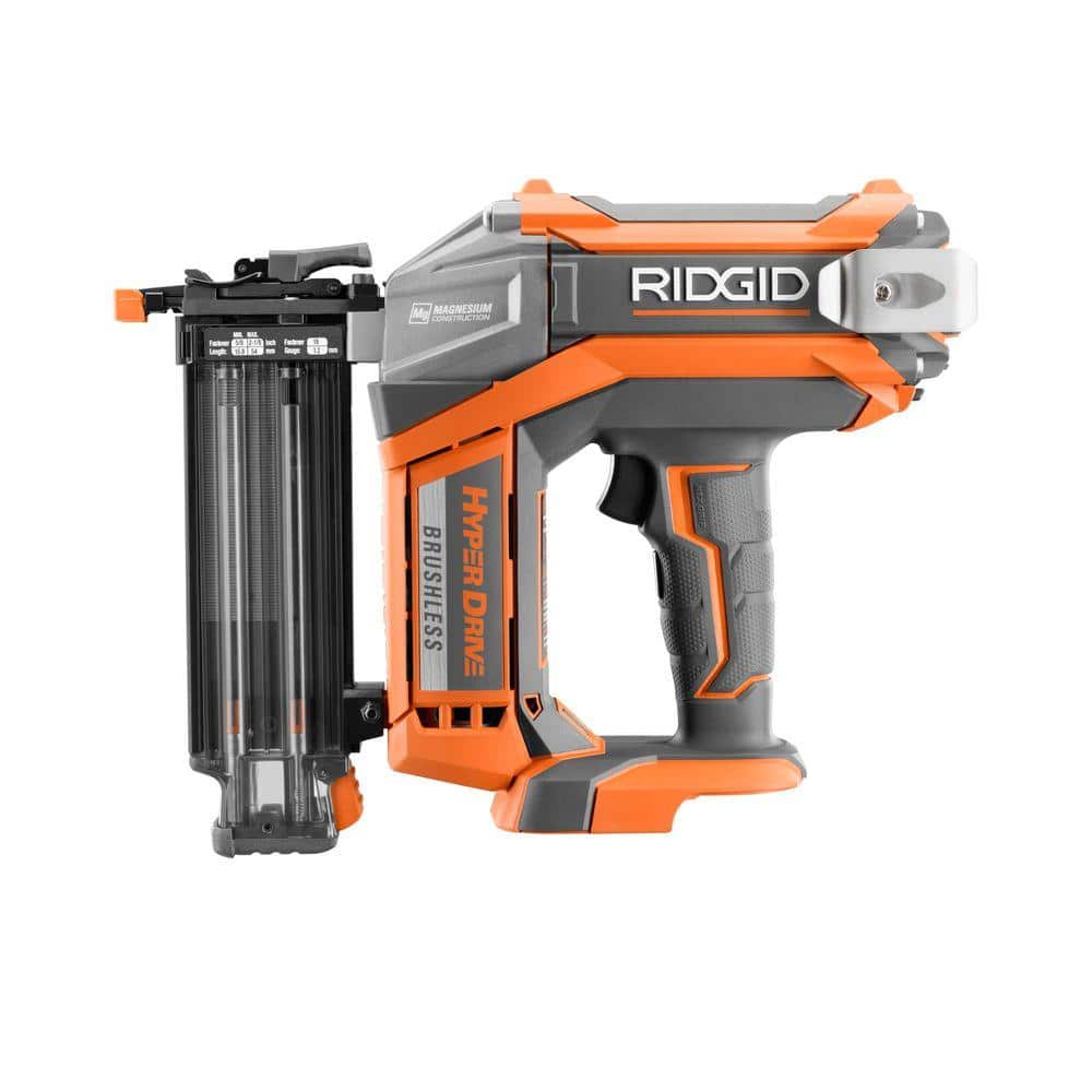 RIDGID 18V Brushless Cordless HYPERDRIVE 18-Gauge 2-1/8 in. Brad Nailer (Tool Only) with Belt Clip, Bag and Sample Nails - Image 4