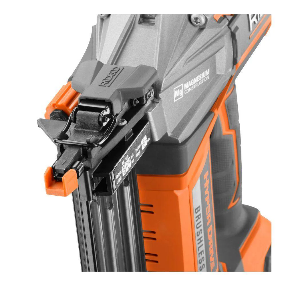 RIDGID 18V Brushless Cordless HYPERDRIVE 18-Gauge 2-1/8 in. Brad Nailer (Tool Only) with Belt Clip, Bag and Sample Nails - Image 6