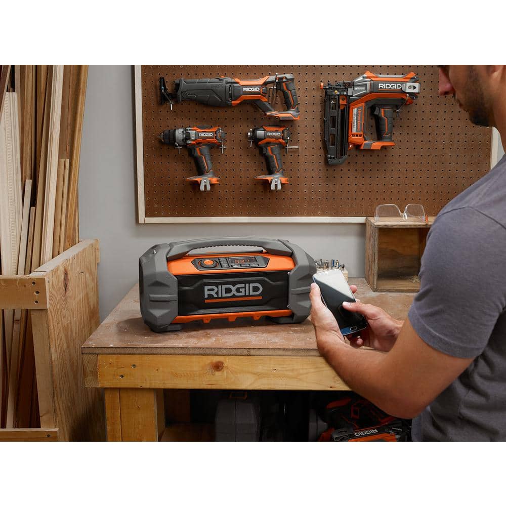 RIDGID 18V Hybrid Jobsite Radio with Bluetooth Wireless Technology (Tool Only) - Image 7