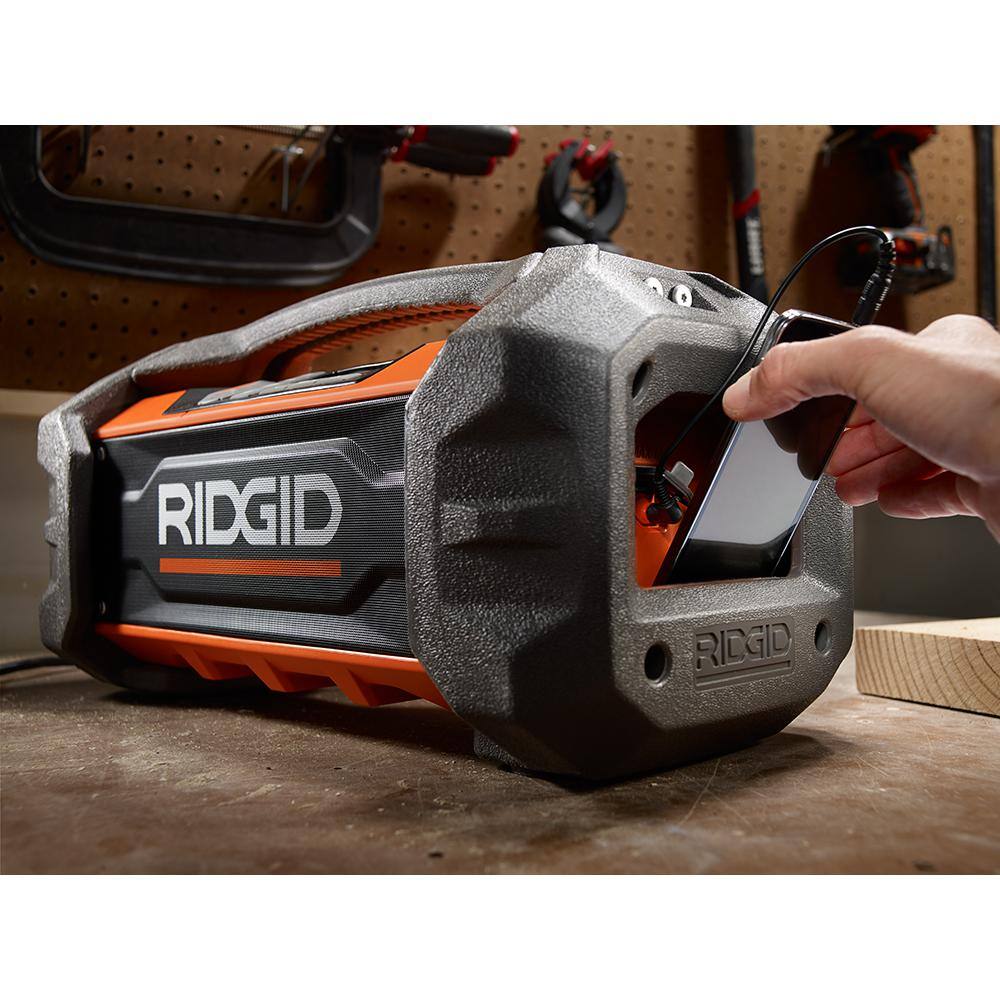 RIDGID 18V Hybrid Jobsite Radio with Bluetooth Wireless Technology (Tool Only) - Image 8