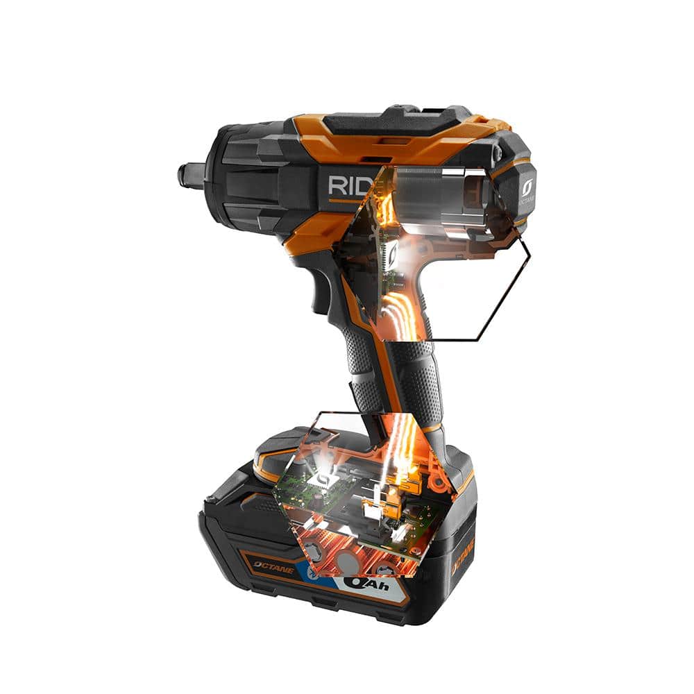 RIDGID 18V OCTANE Brushless Cordless 1/2 in. Impact Wrench (Tool Only) with Belt Clip - Image 8