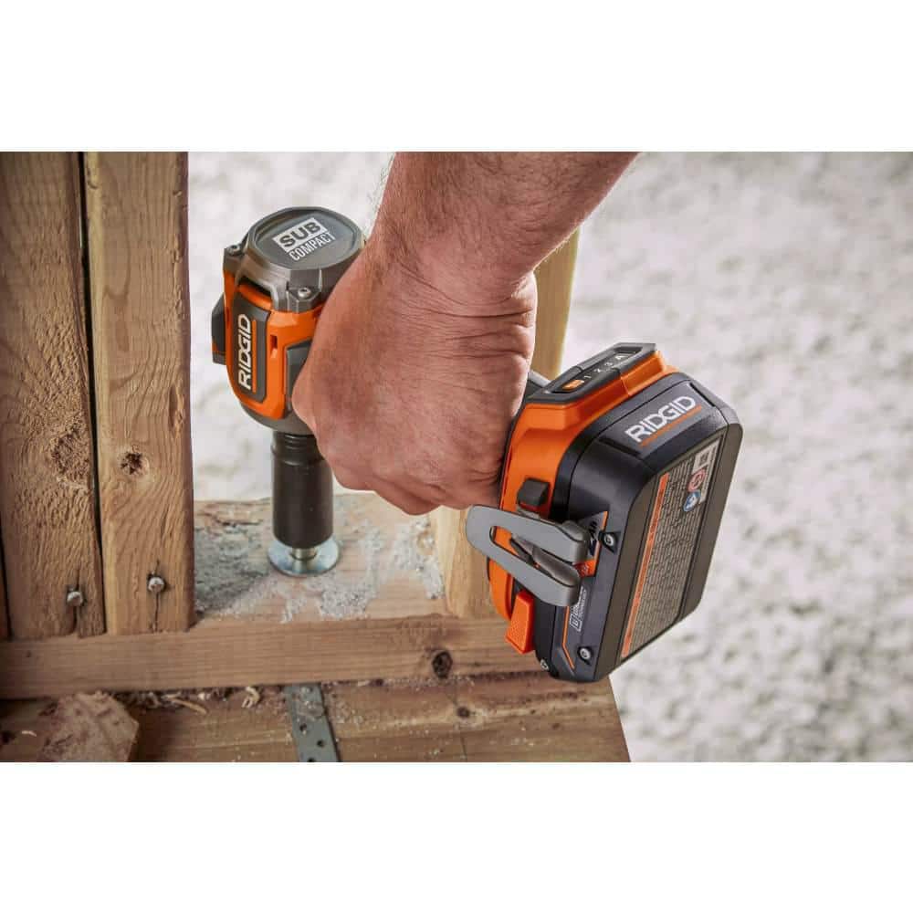 RIDGID 18V SubCompact Brushless 2-Tool Combo Kit with (2) 2.0 Ah Batteries, Charger, Bag + Free 3/8 in. Impact Wrench - Image 8