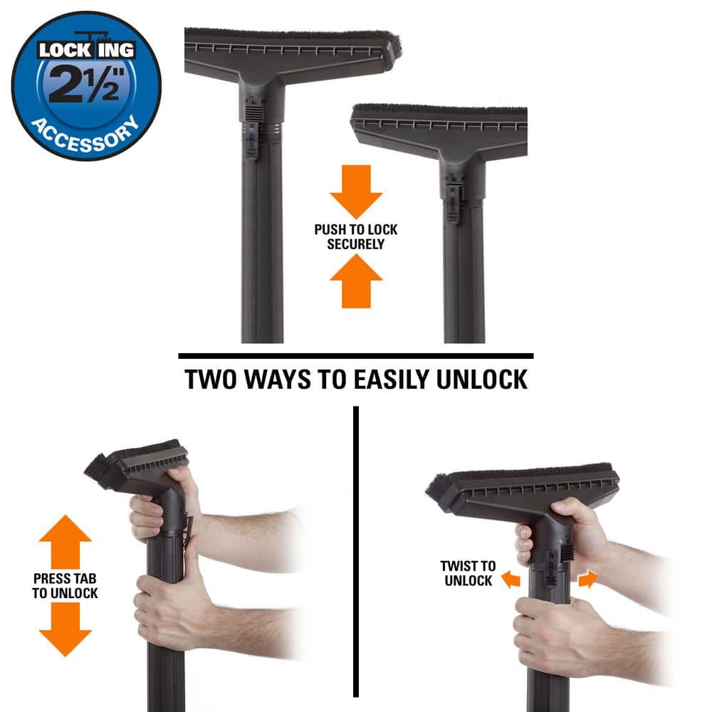 RIDGID 2-1/2 in. Locking Accessory Floor Brush for Wet/Dry Vacs, 14 in. Wide - Image 4