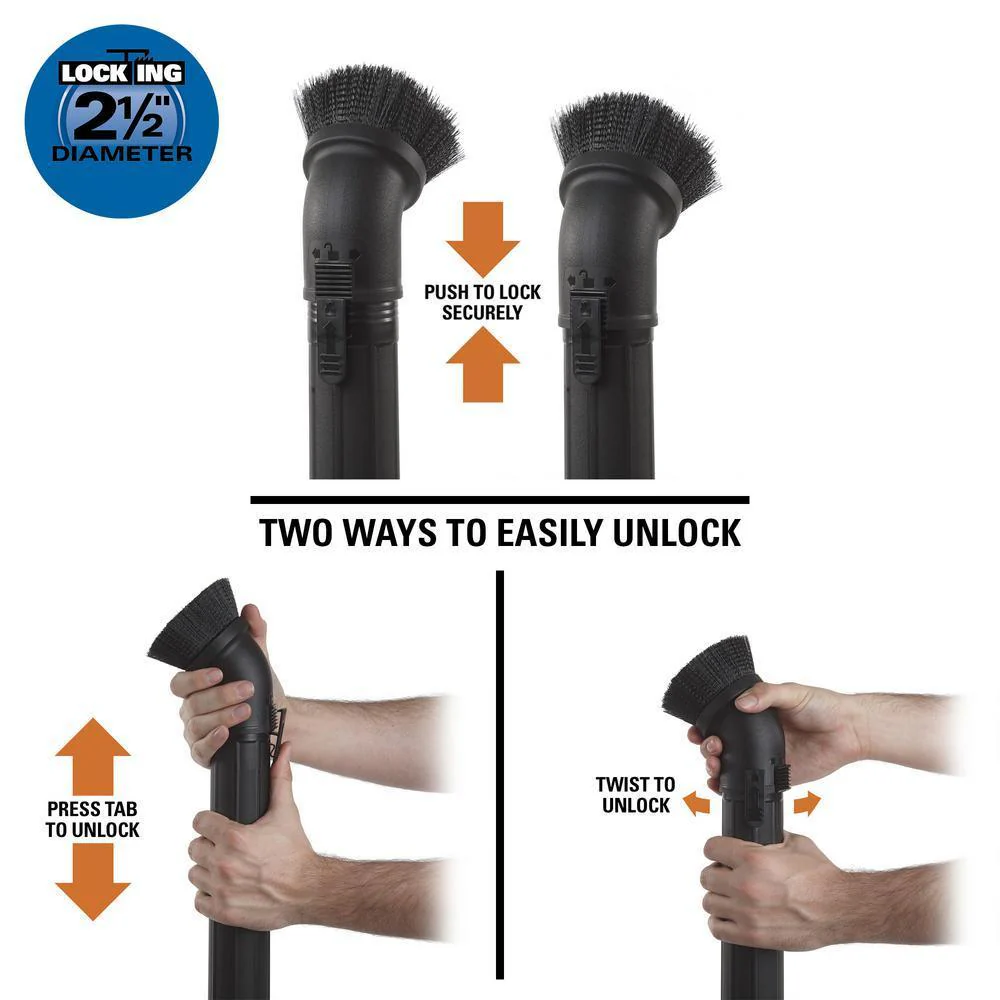 RIDGID 2-1/2 in. Locking Accessory Round Dusting Brush for Wet/Dry Vacs - Image 4