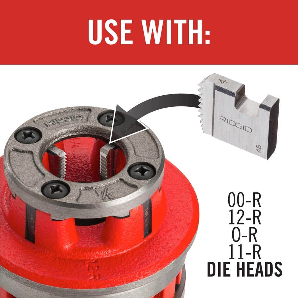 RIDGID 3/4 in. Replacement 12-R NPT Alloy Right-Hand Pipe Dies (Set of 4) - Image 5