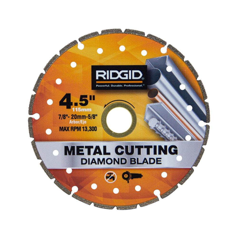RIDGID 4.5 in. Metal Cutting Diamond Blade, Segmented Rim