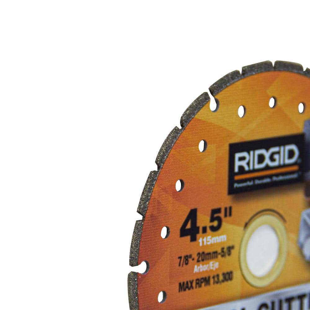 RIDGID 4.5 in. Metal Cutting Diamond Blade, Segmented Rim - Image 2