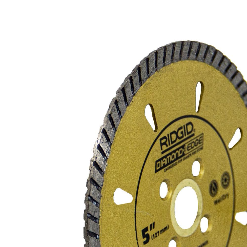 RIDGID 5 in. Diamond Stone Blade, Turbo Rim, Wet/Dry - Image 2