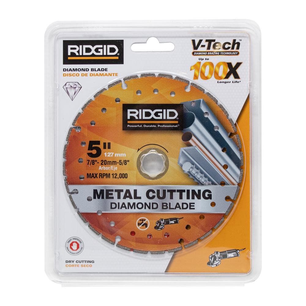 RIDGID 5 in. Metal Cutting Diamond Blade (Segmented Rim, Max 12,000 RPM) - Image 4