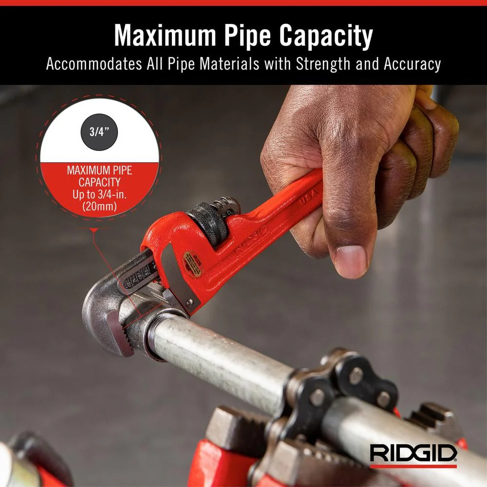 RIDGID 6 in. Heavy-Duty Straight Pipe Wrench, 3/4 in. Capacity - Image 3