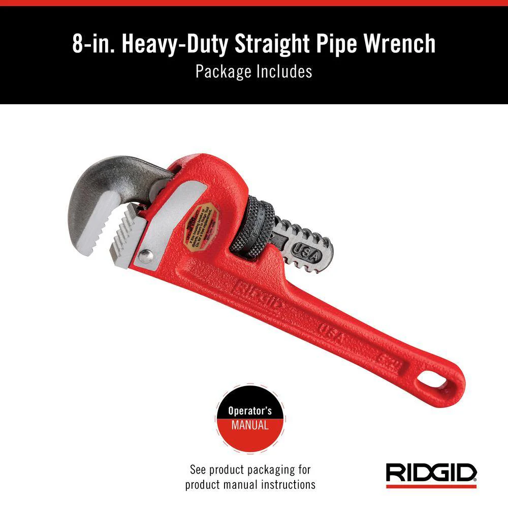 RIDGID 6 in. Heavy-Duty Straight Pipe Wrench, 3/4 in. Capacity - Image 7