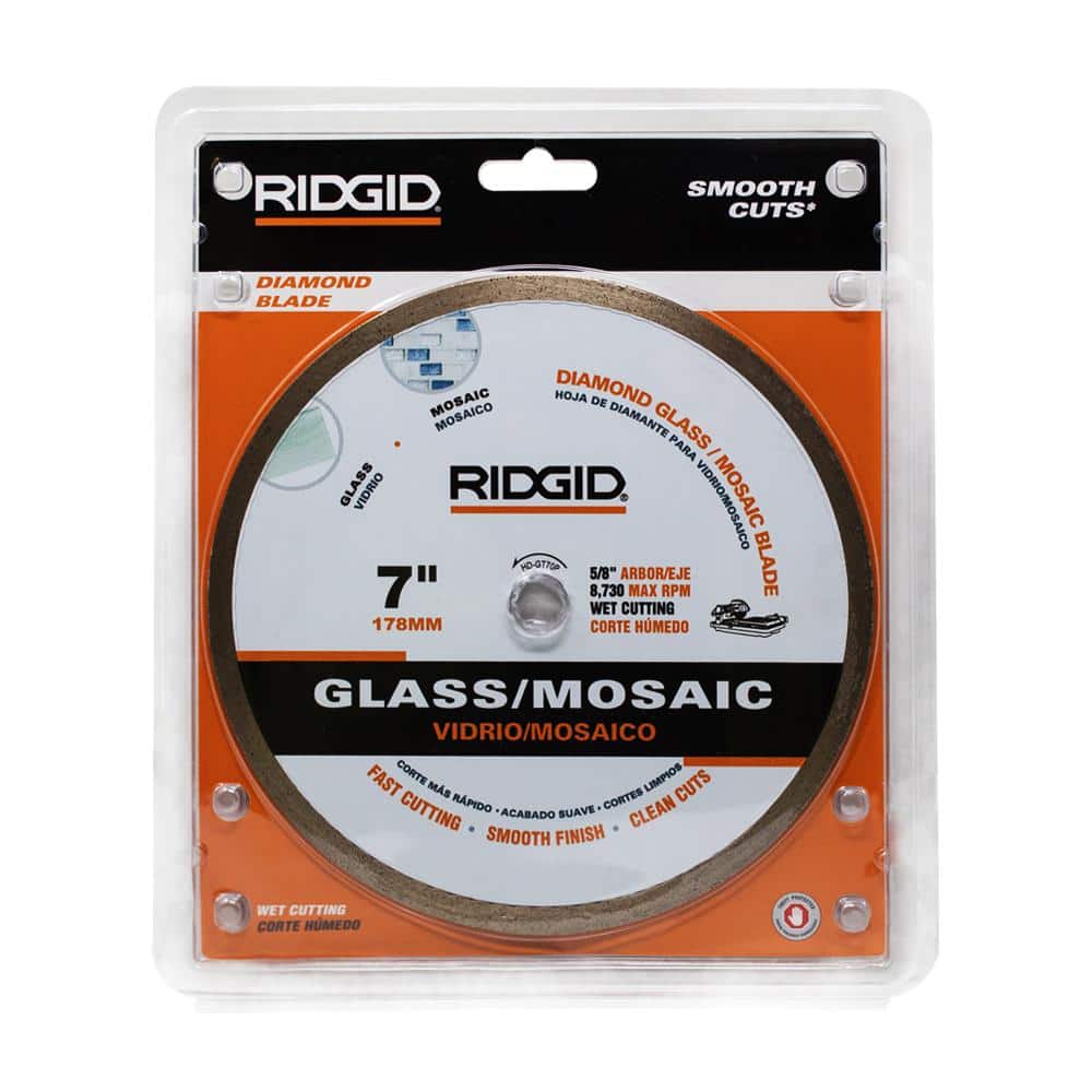 RIDGID 7 in. Glass Mosaic Tile Diamond Blade, 5/8 in. Arbor - Image 3