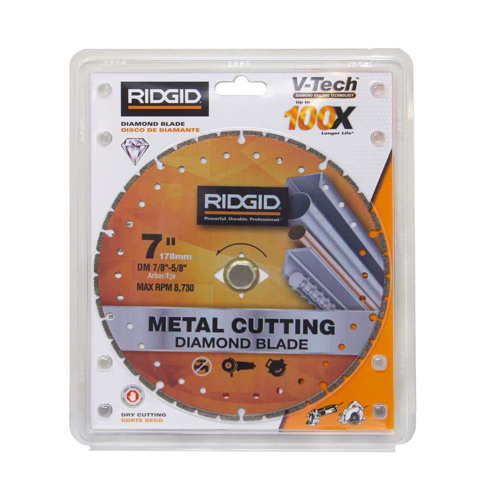 RIDGID 7 in. Metal Cutting Diamond Blade, 7/8 in.–5/8 in. Arbor, Max 8,730 RPM - Image 4