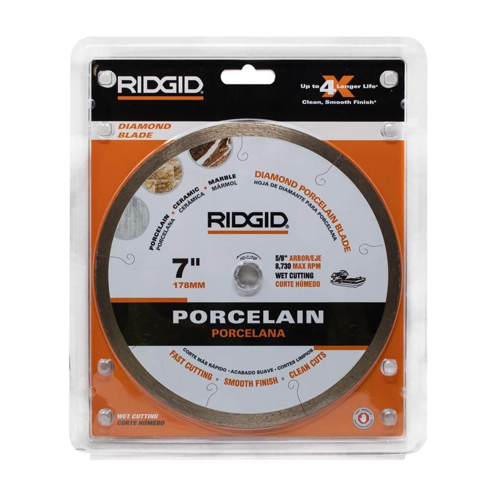 RIDGID 7 in. Premium Tile Diamond Blade, 5/8 in. Arbor, Continuous Rim - Image 4