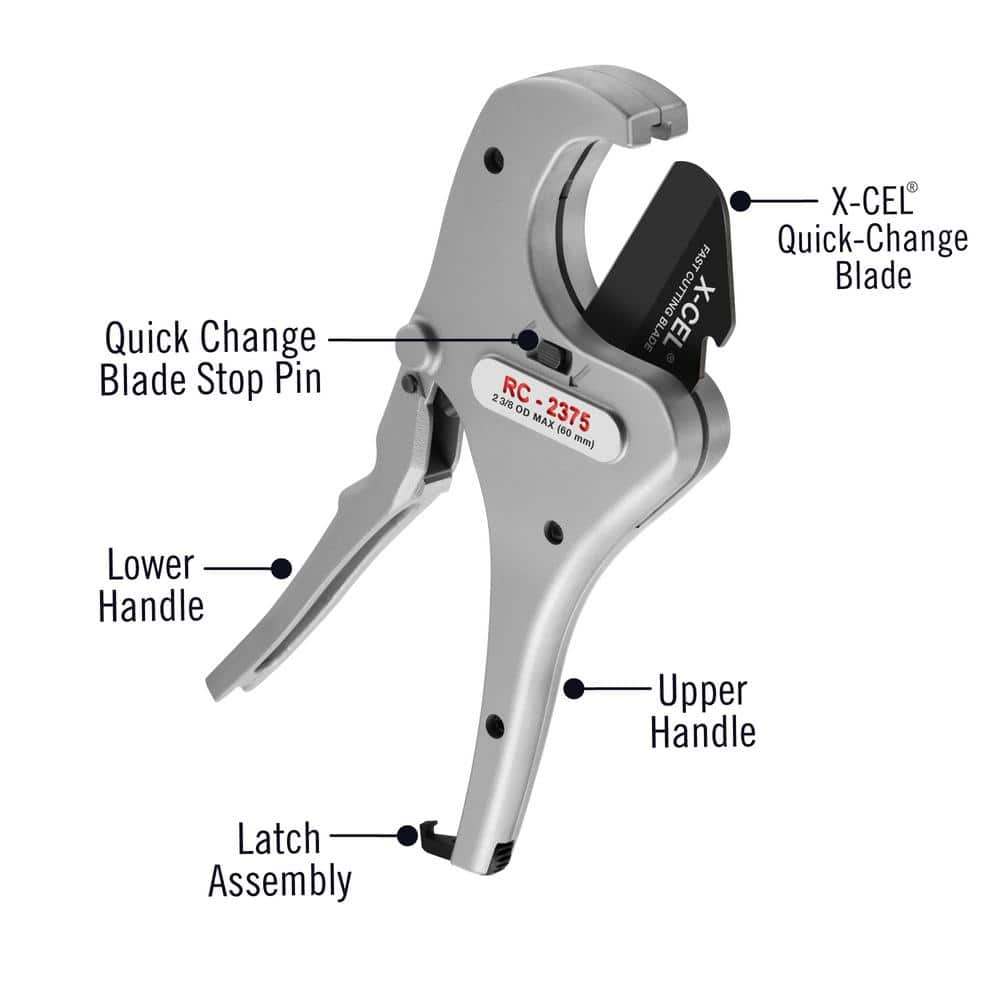 RIDGID RC-2375 Ratchet Action Plastic Pipe & Tubing Cutter, 1/8 in. to 2-3/8 in. OD - Image 3