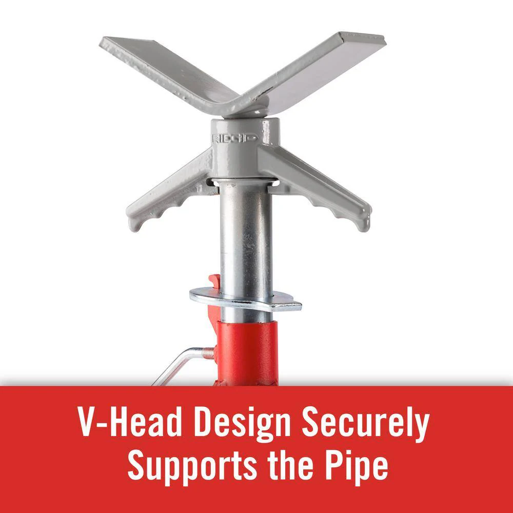 RIDGID VJ-98 V-Head Low Pipe Stand, 20 in. to 38 in. Adjustable Height, 12 in. Pipe Capacity - Image 8