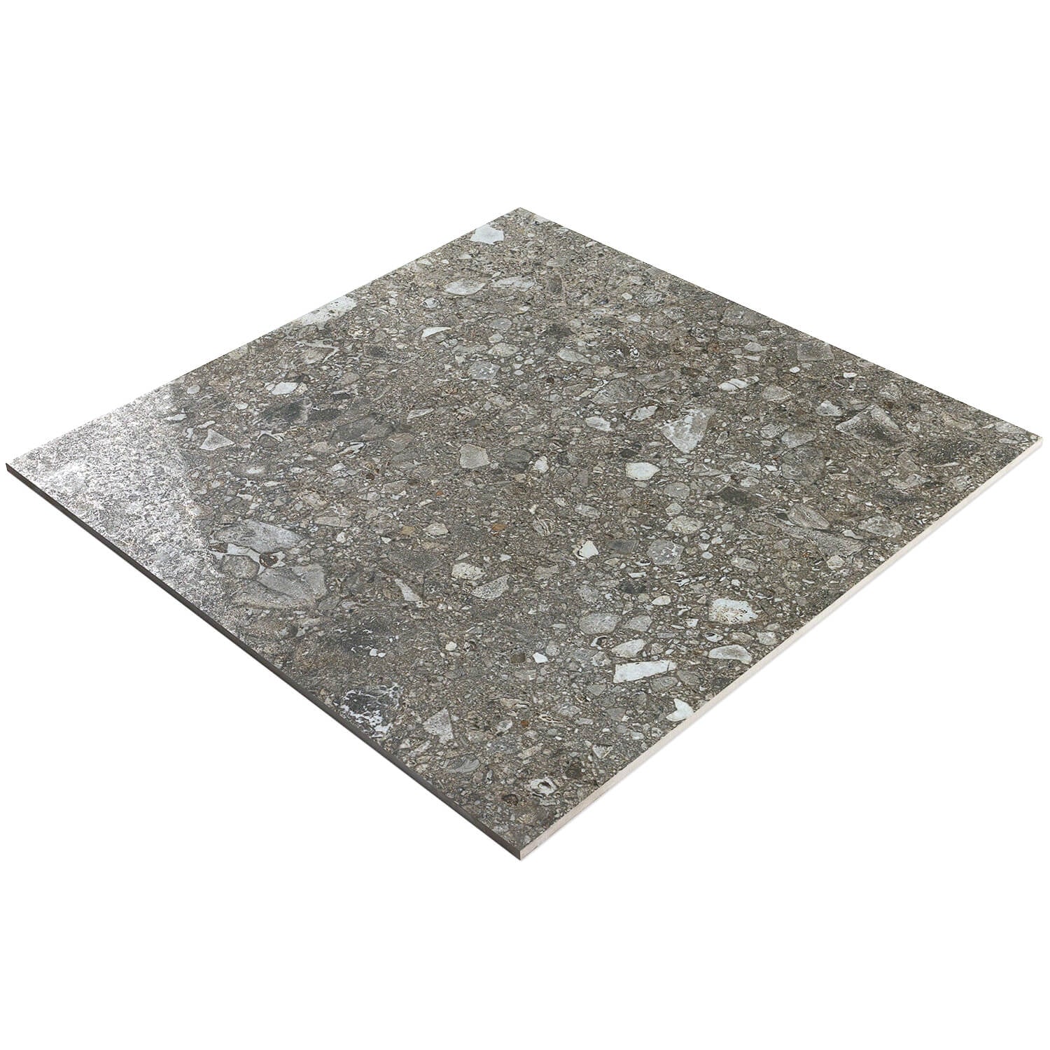 Rizo Antracite Dark Gray 24x24 Terrazzo Look Semi-Polished Porcelain Tile - Image 4